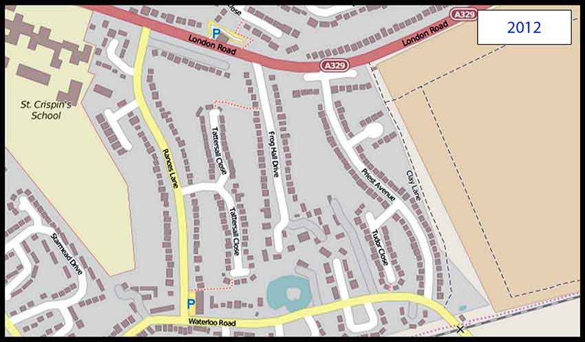 map of area around Froghall Drive