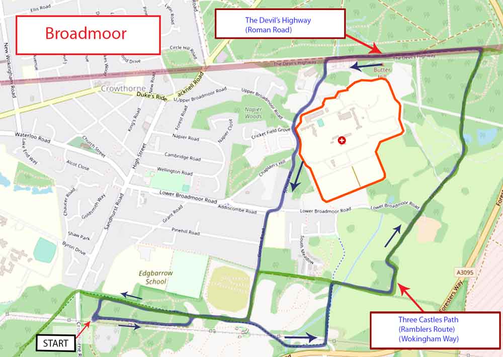 route map of Broadmoor